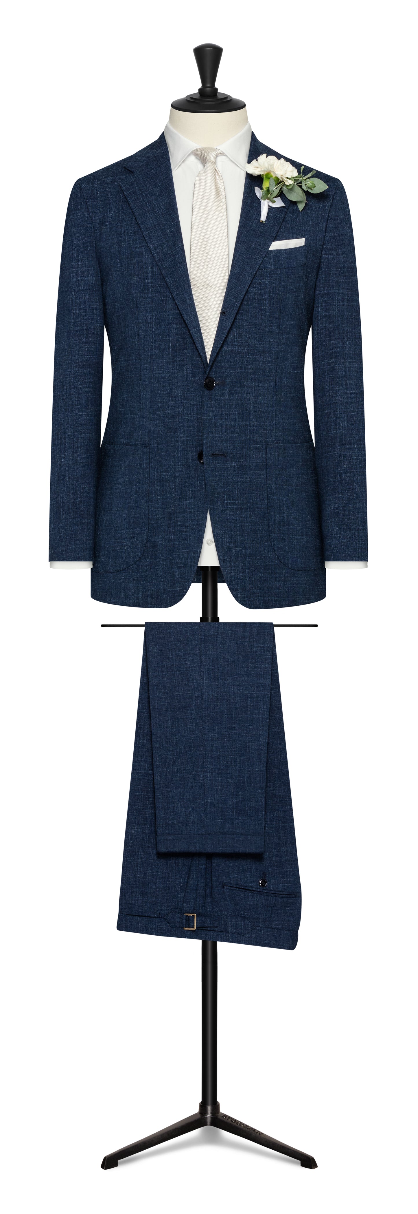 Dark blue wool-linen