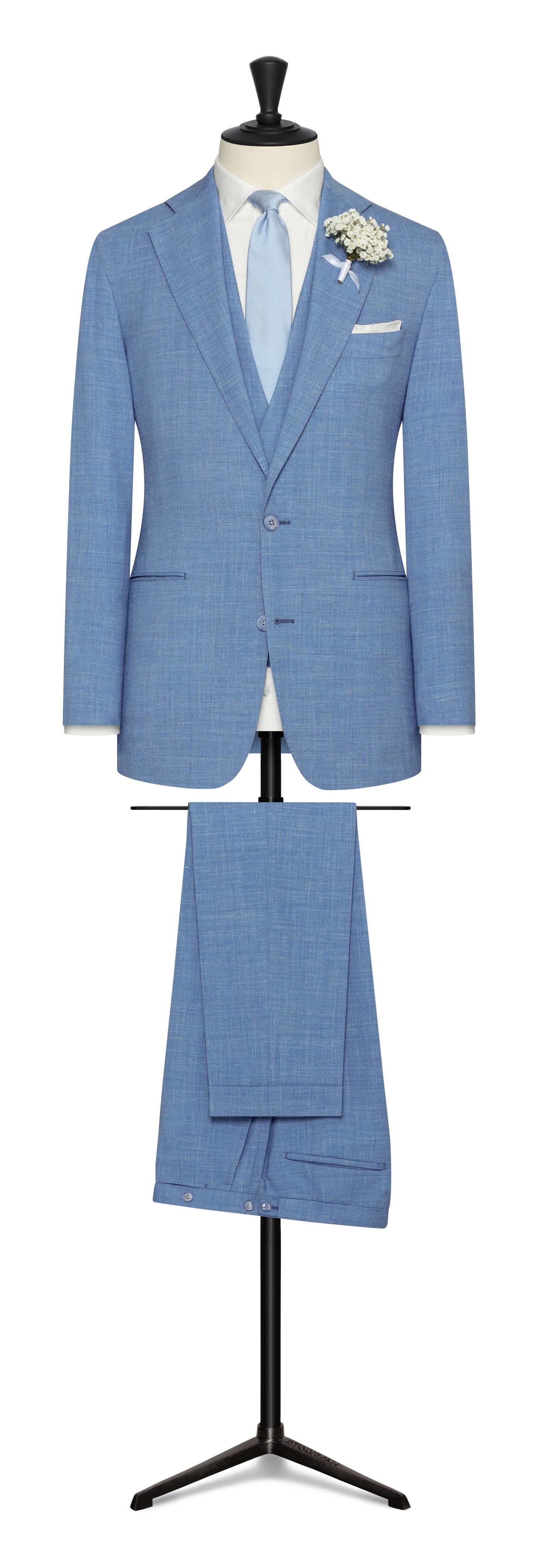 Sky blue wool-linen