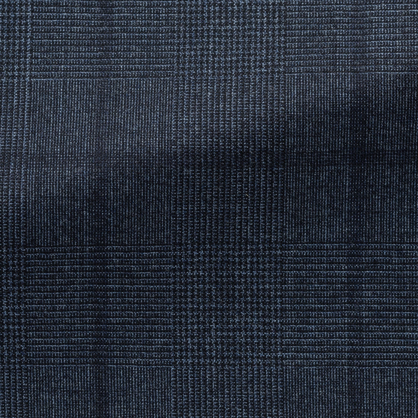 Dark stone blue wool glencheck