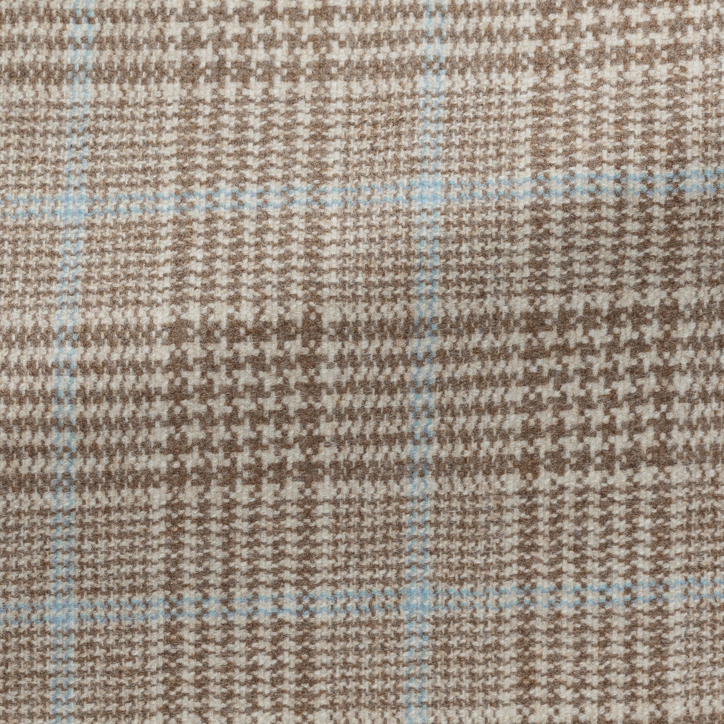 Tan wool-cashmere glencheck