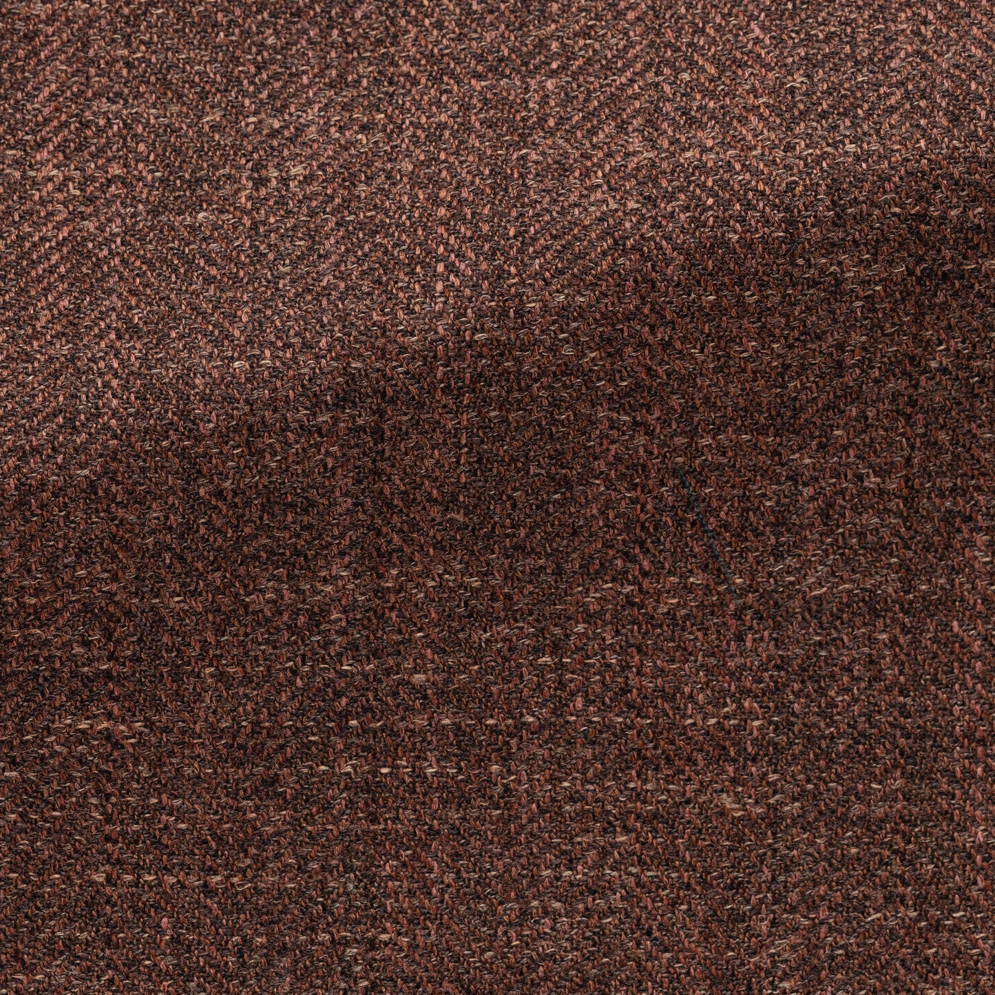 Rust brown wool-silk-linen herringbone