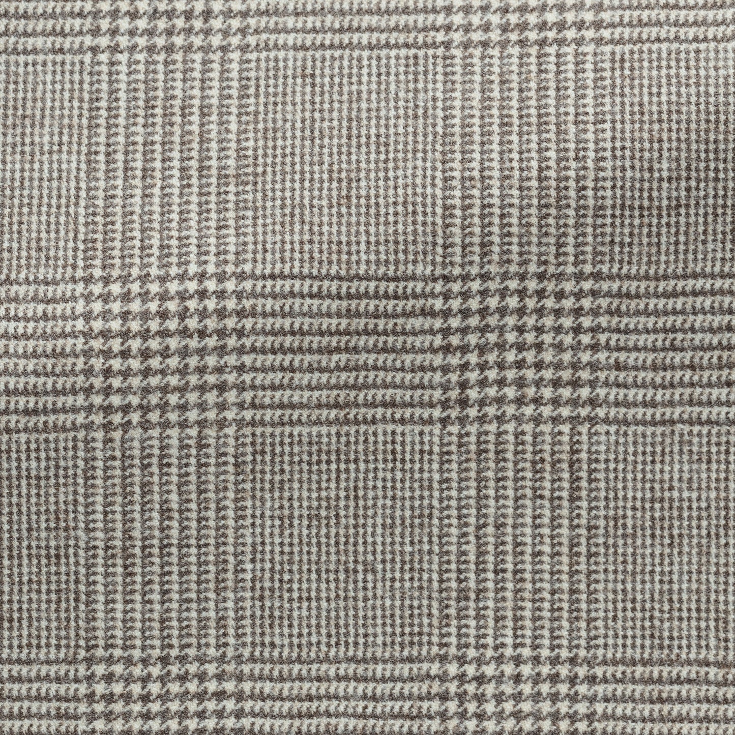 Taupe-ivory wool glencheck