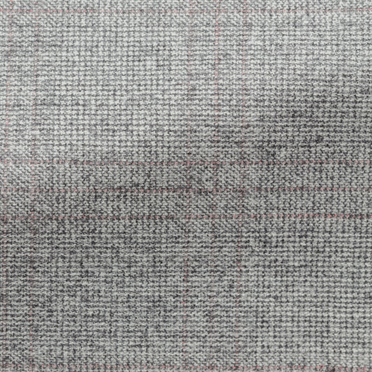 Mixed grey wool glencheck