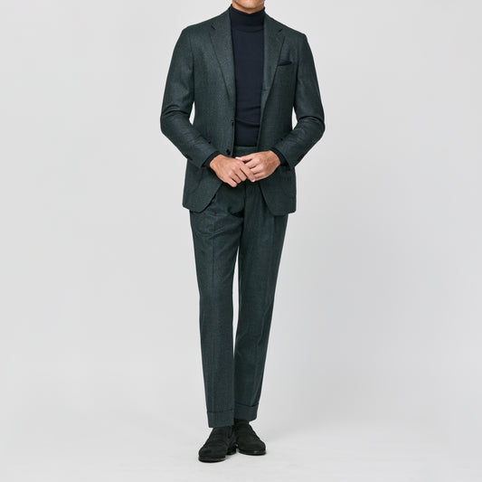 Bottle green micro-houndstooth