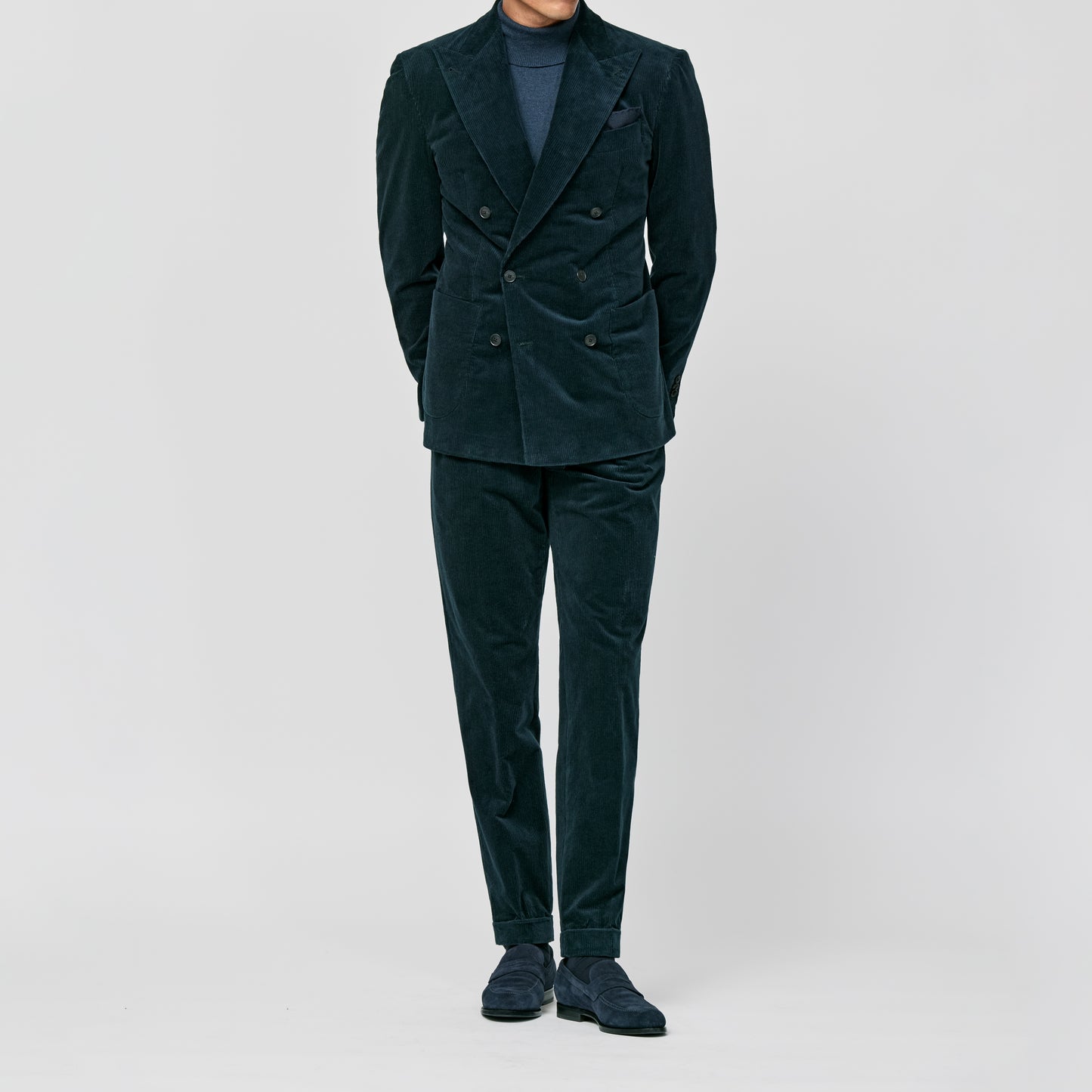 Dark petrol cotton corduroy