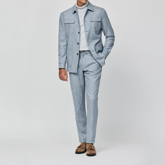 Ice blue-grey wool-cashmere