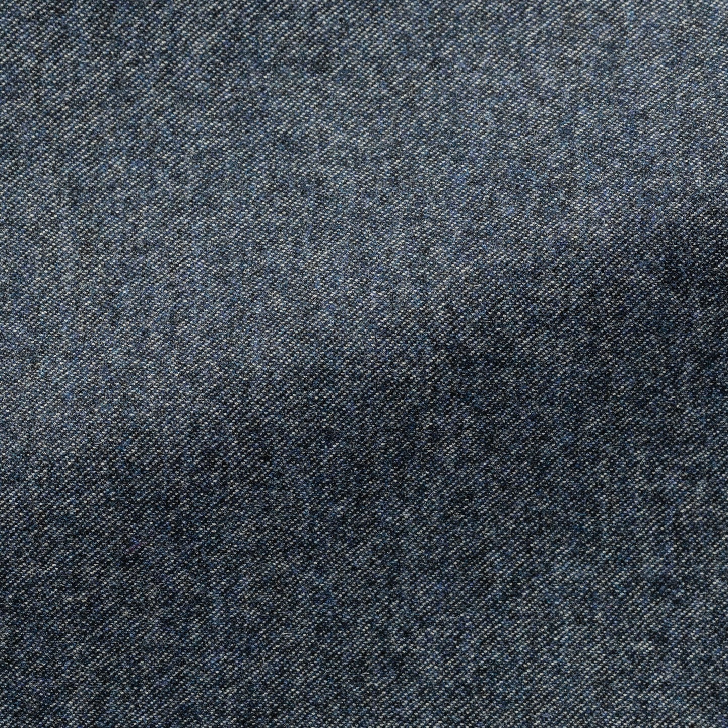 Denim blue wool-cotton-cashmere flannel