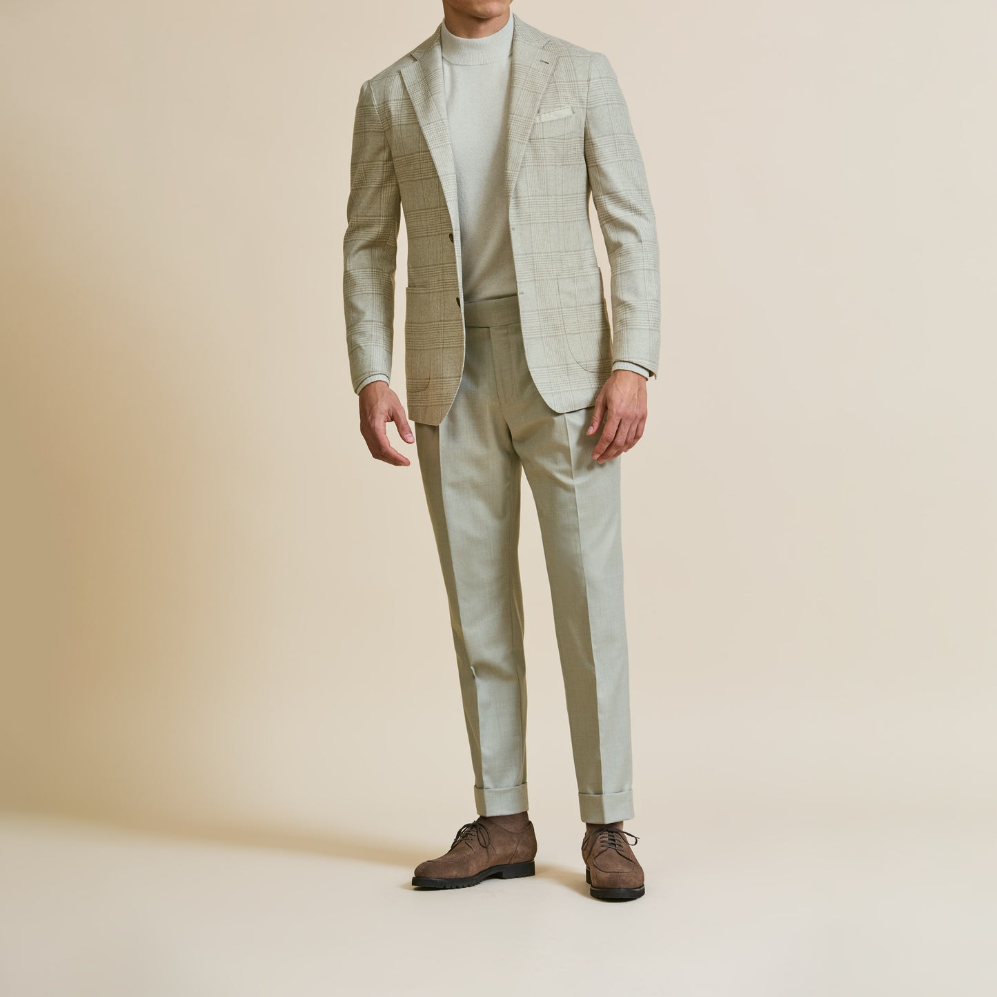 Sand-off-white wool-cashmere