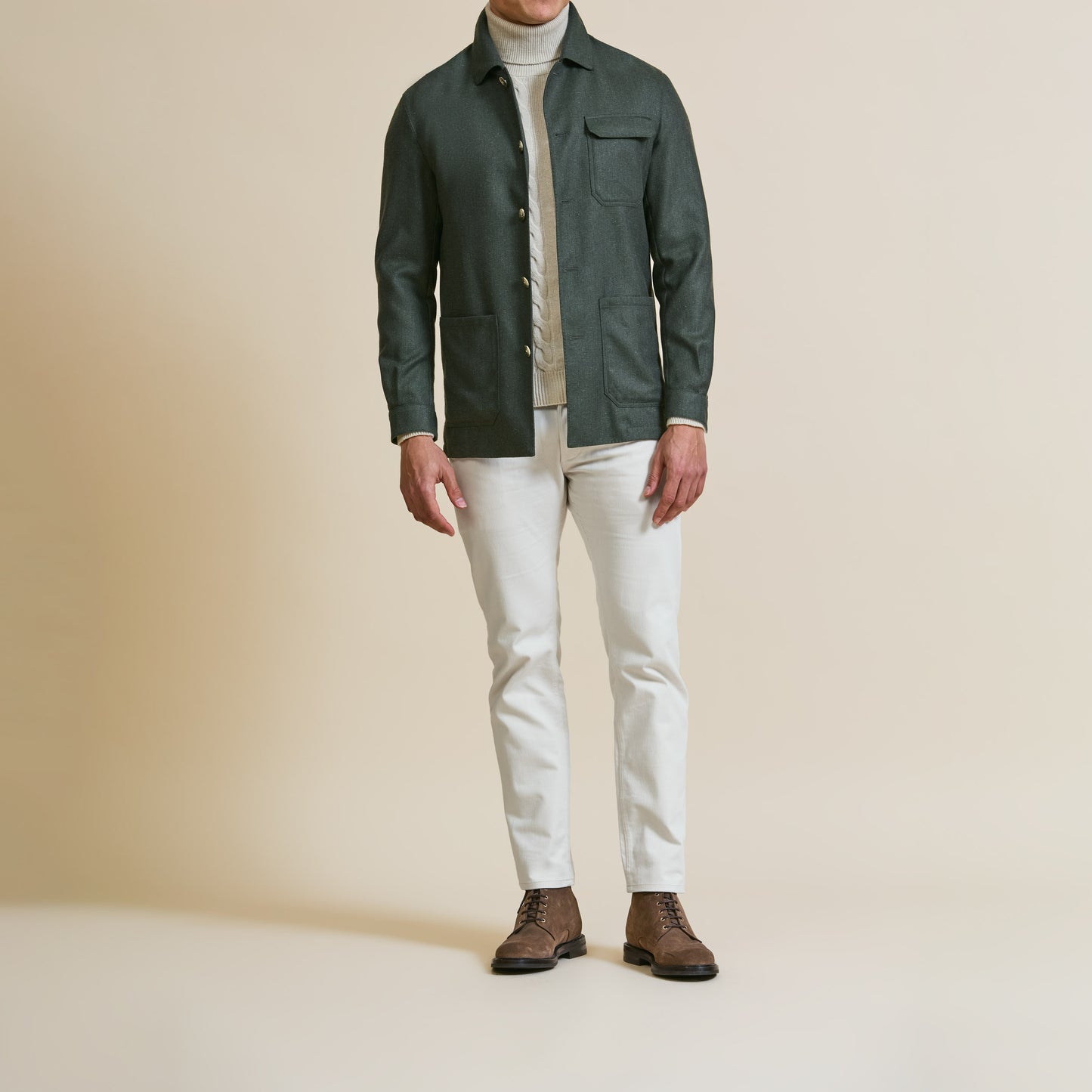 Forest green silk-wool