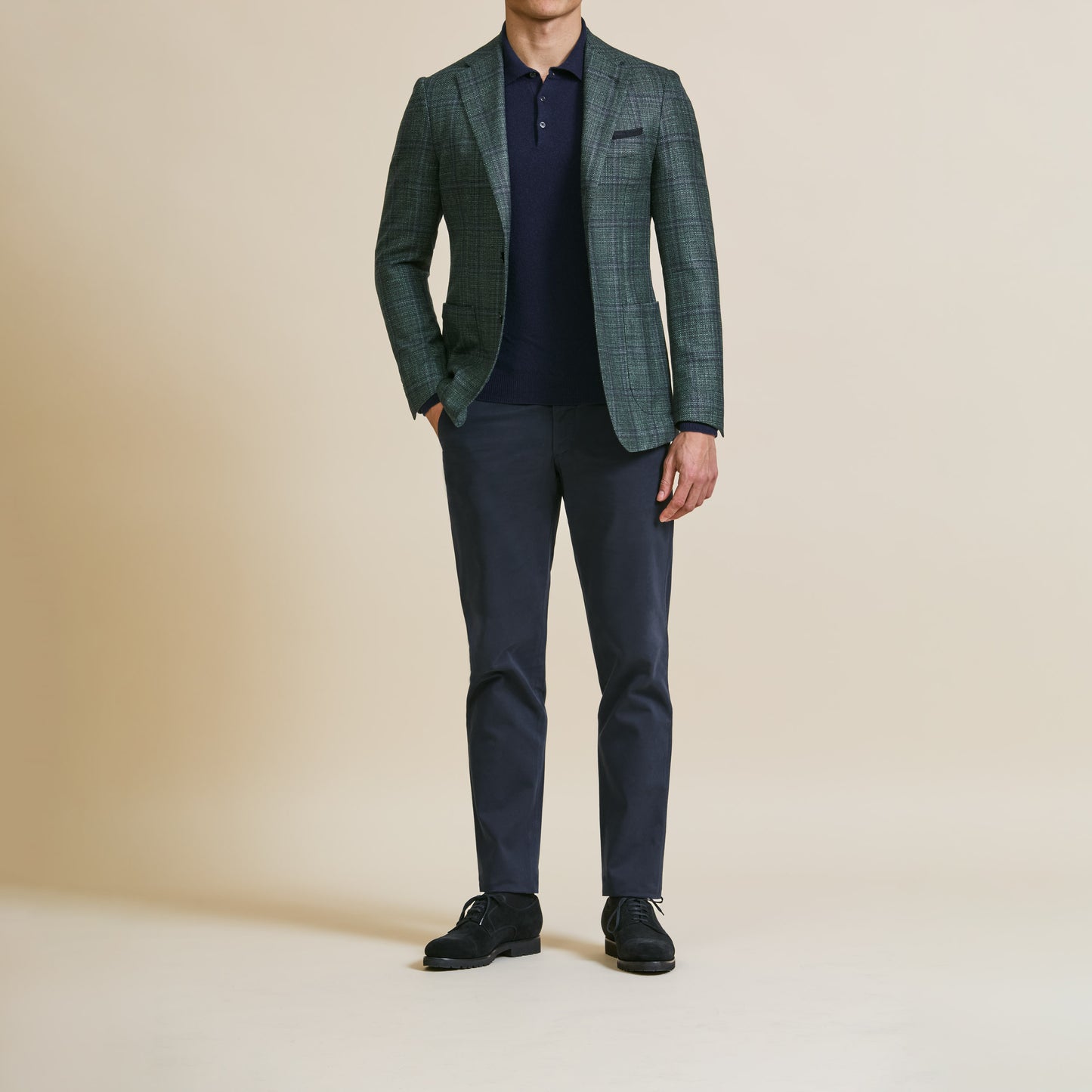 Sage green wool-silk