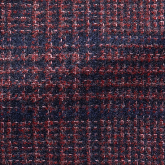 Berry red-dark blue wool-silk-cashmere