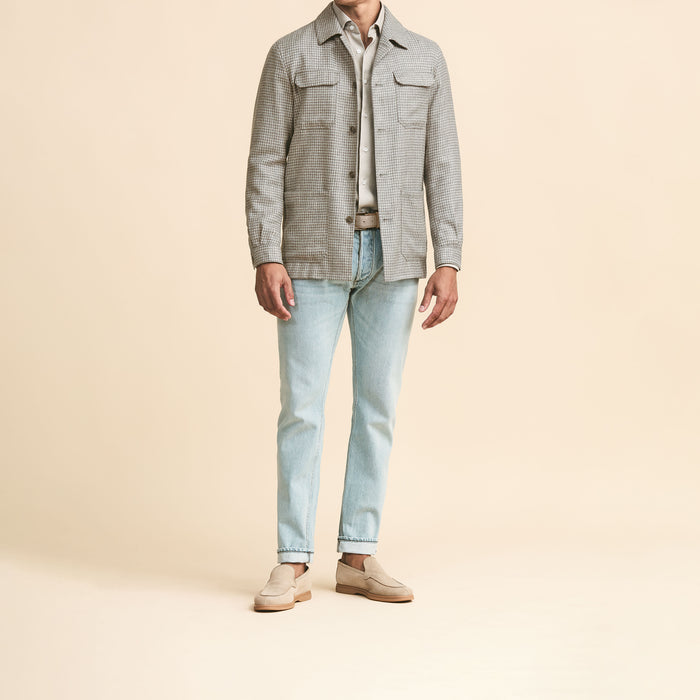 Light grey-taupe wool-silk-linen