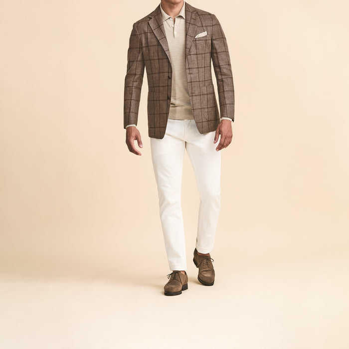 Brown linen-wool
