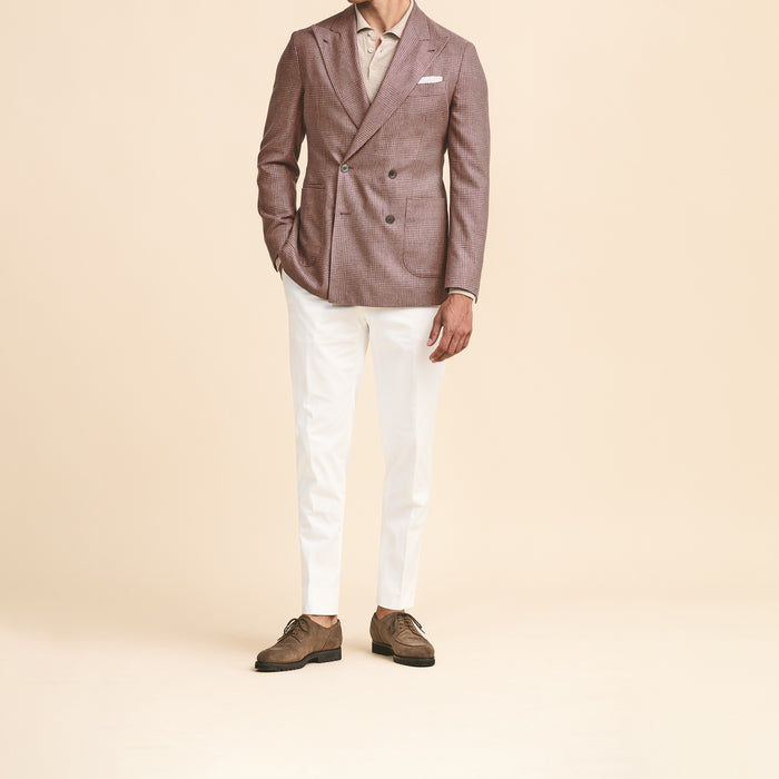Mauve-light pink silk glencheck
