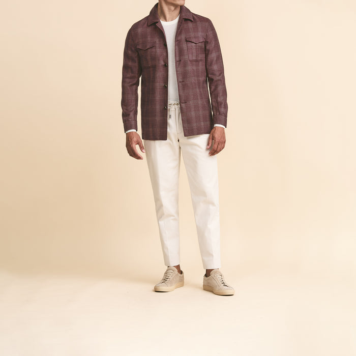 Aubergine wool-silk-linen