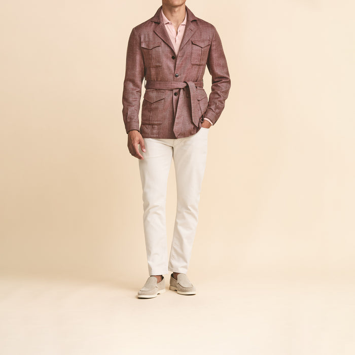 Plum wool-silk-linen