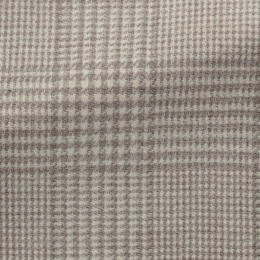 Ivory-taupe wool glencheck