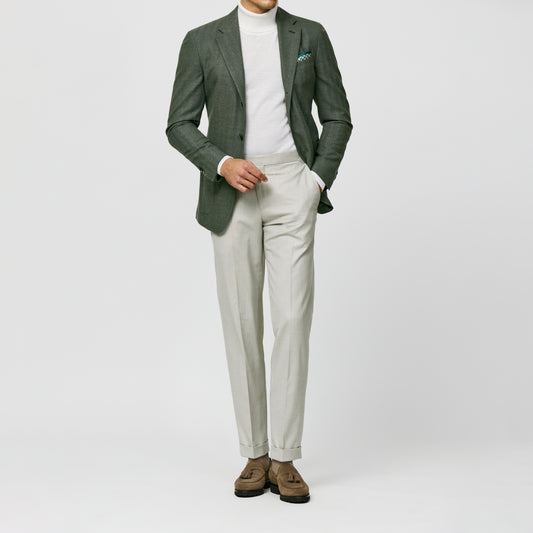Sage green wool-silk