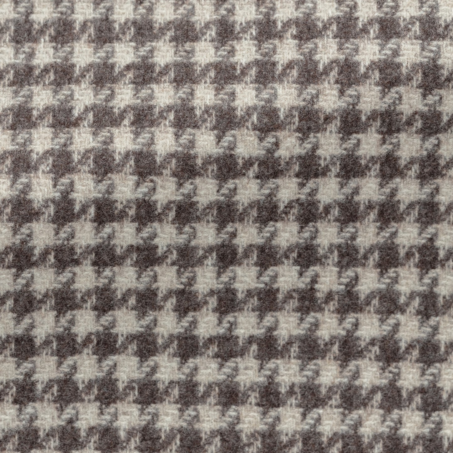 Sand-coffee brown wool-cashmere houndstooth