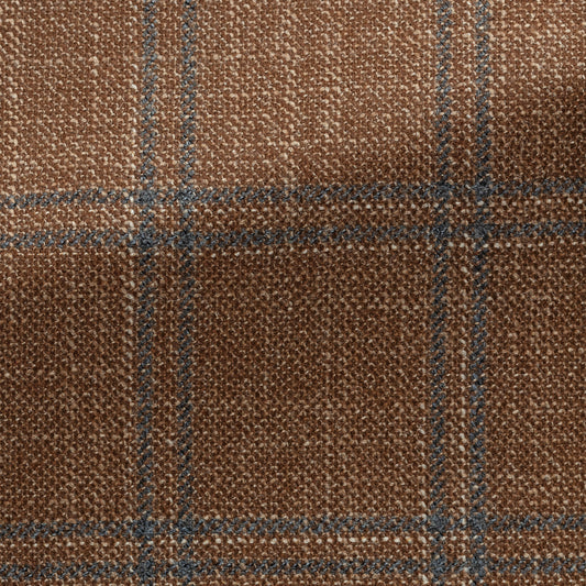 Cinnamon wool-silk-cashmere sharkskin