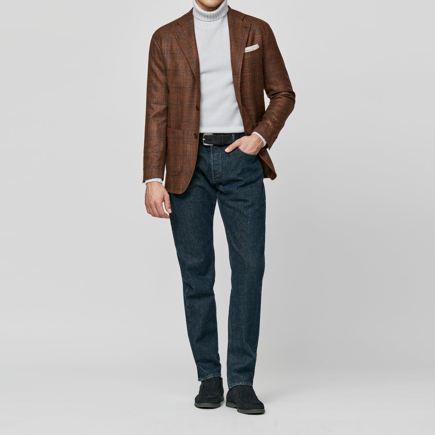 Mahogany brown wool-silk-cashmere