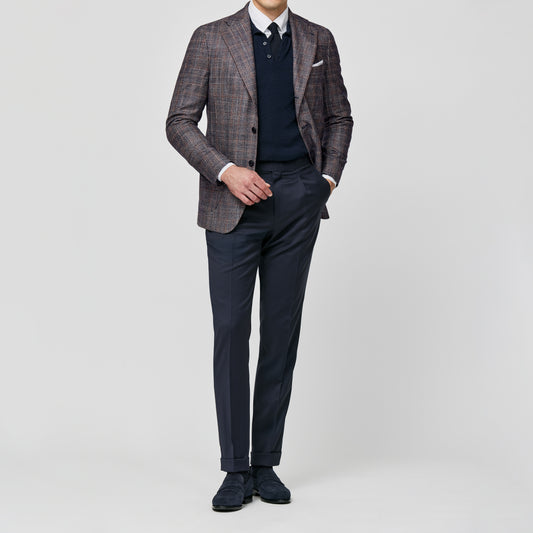 Blue-sand wool-silk-cashmere