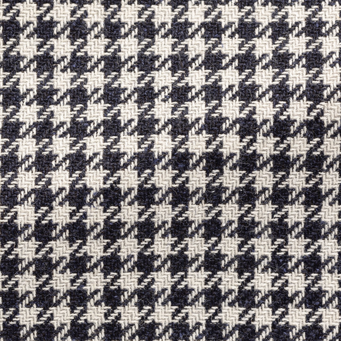 Midnight blue-off-white wool-alpaca-silk houndstooth