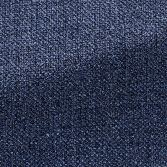 Dark blue wool-silk-linen