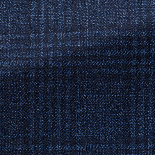 Dark blue wool-silk-cashmere