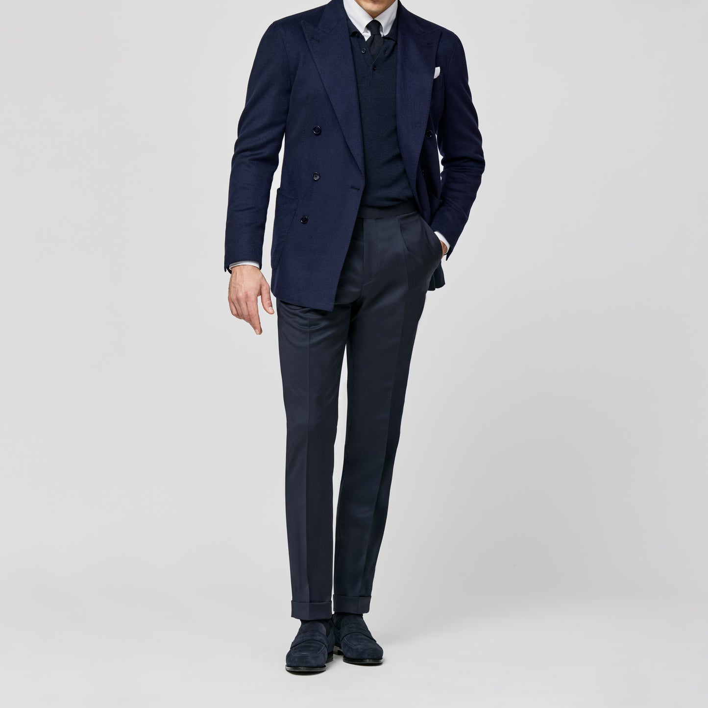 Midnight blue brushed camel