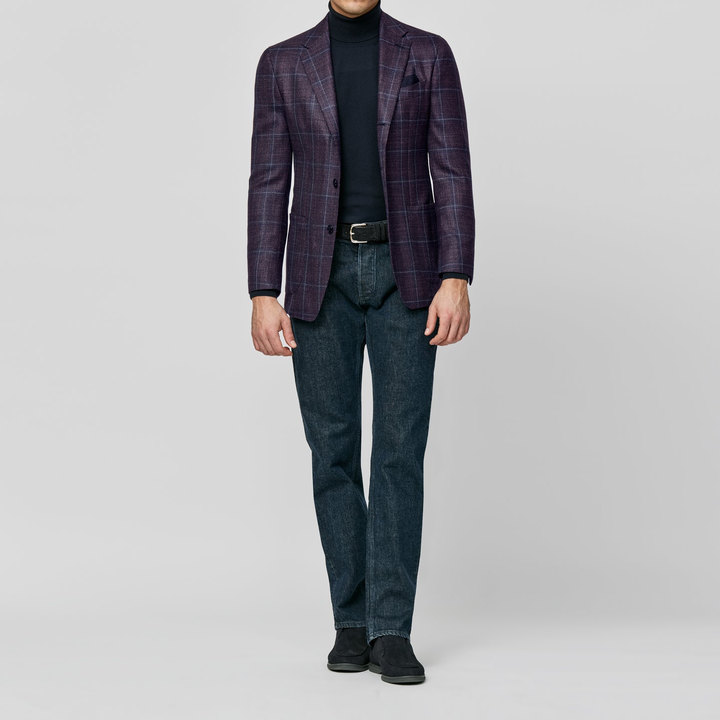 Indigo blue-plum wool-silk