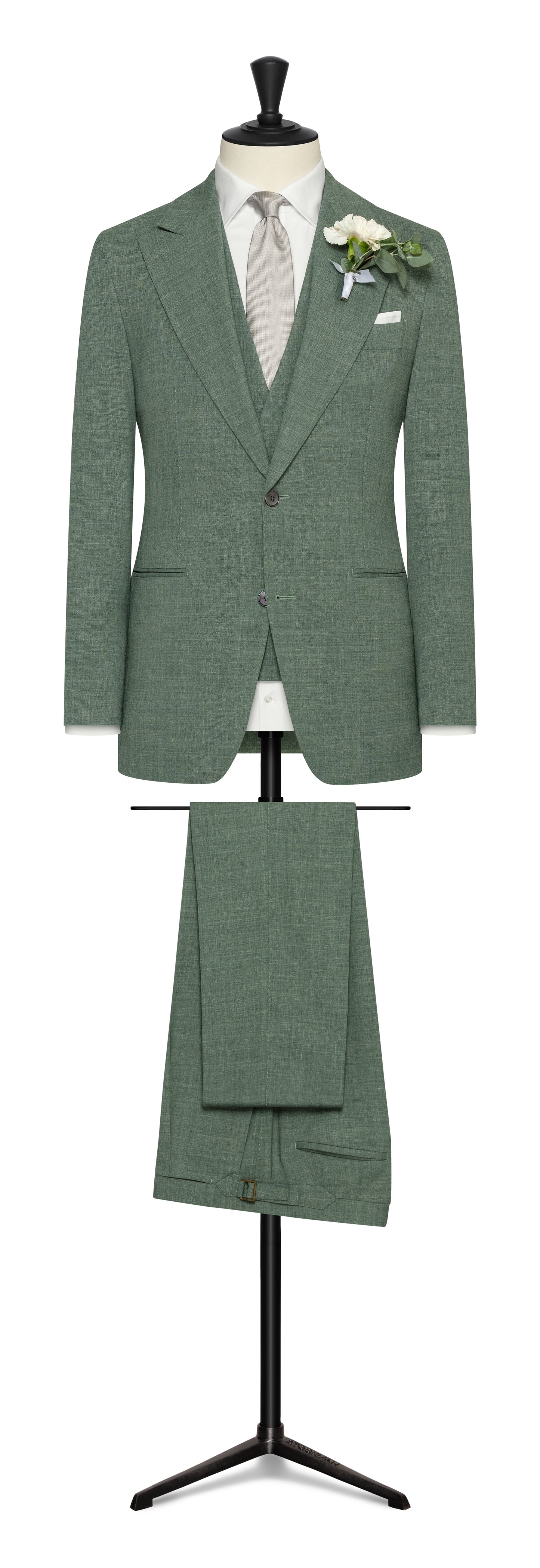 Laurel green wool-linen