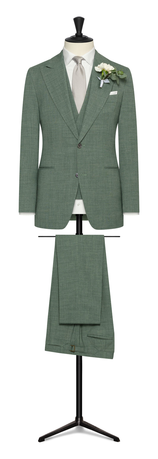 Laurel green wool-linen