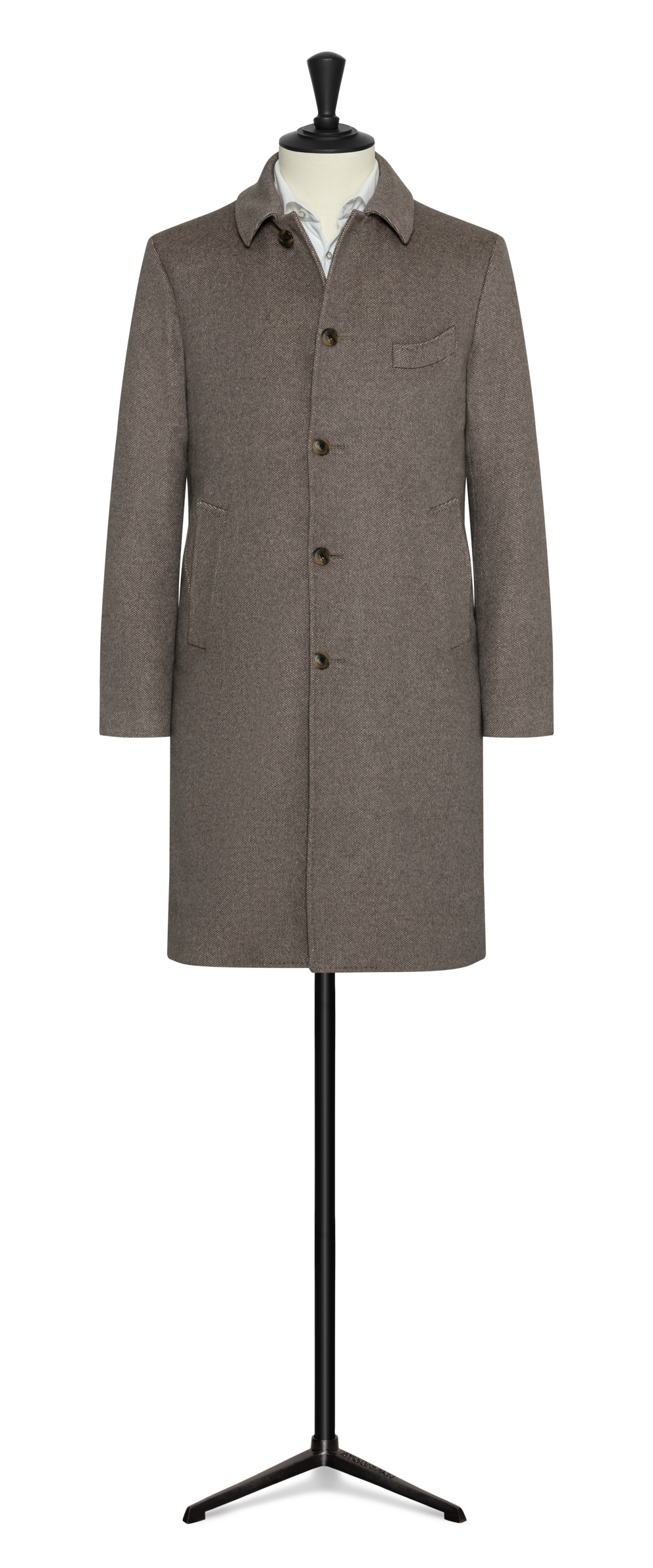 Taupe-beige wool-cashmere