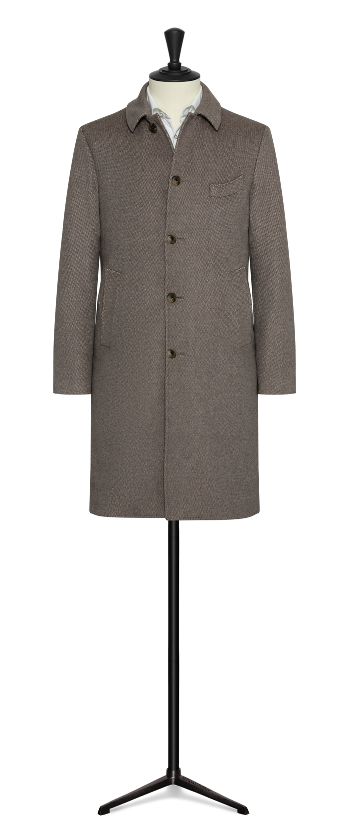 Taupe-beige wool-cashmere