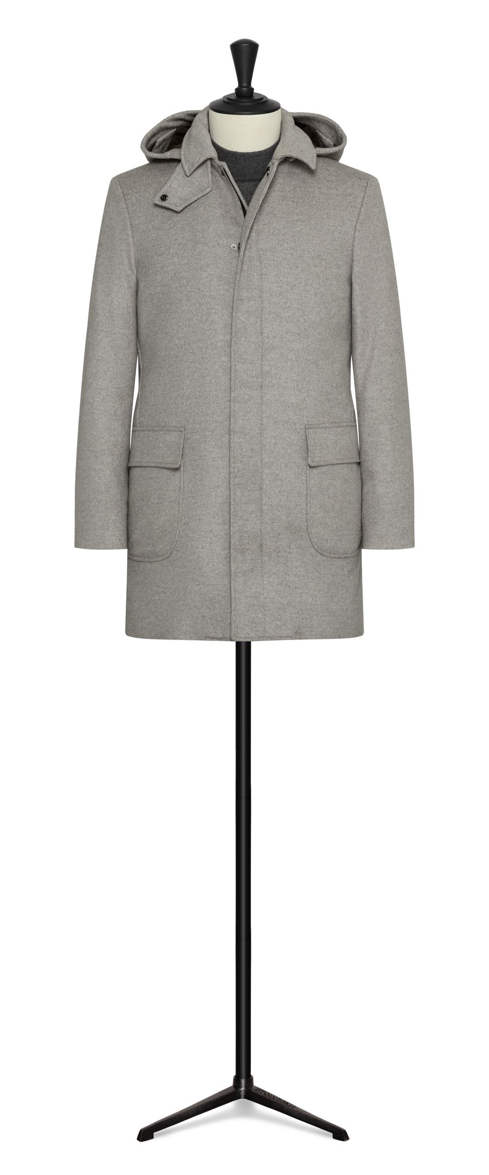 Off-white-grey wool-cashmere