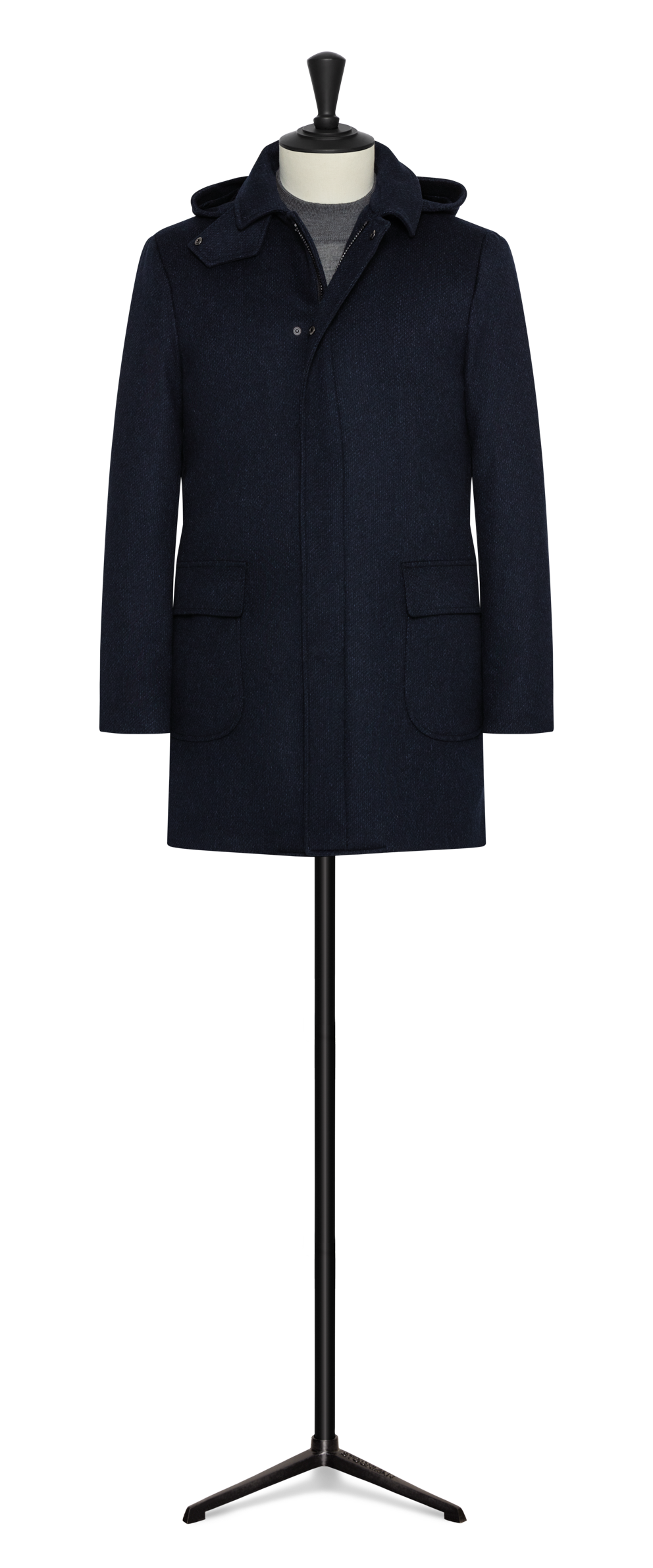 Mixed blue wool-cashmere