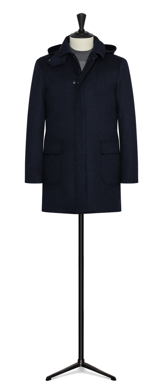 Mixed blue wool-cashmere