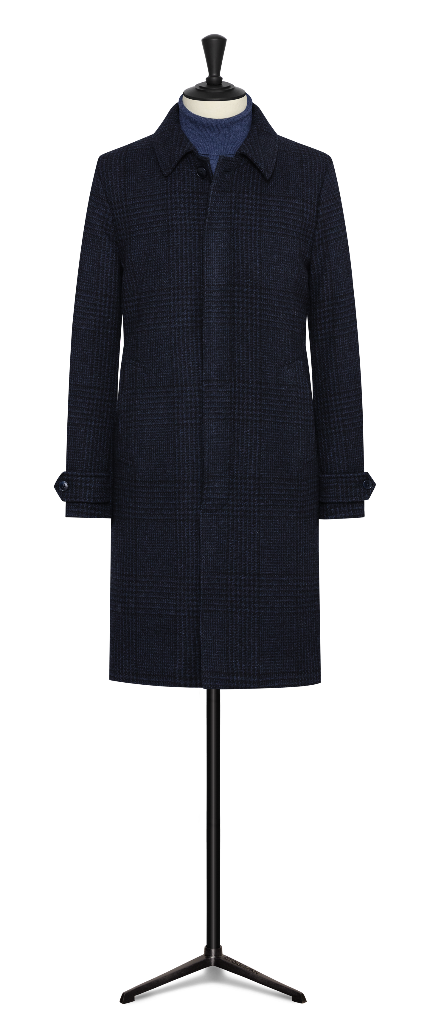 Navy blue wool-cashmere