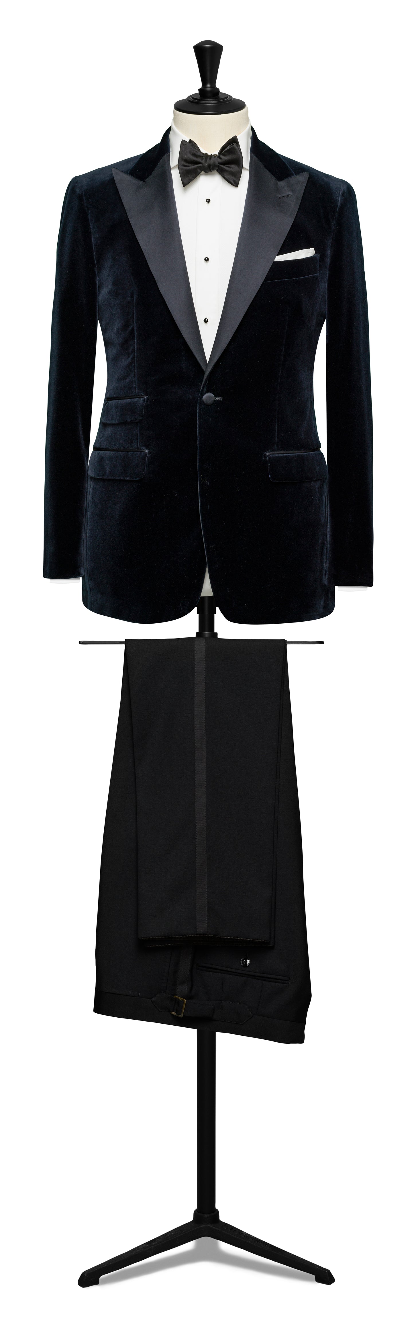 Midnight blue cotton velvet