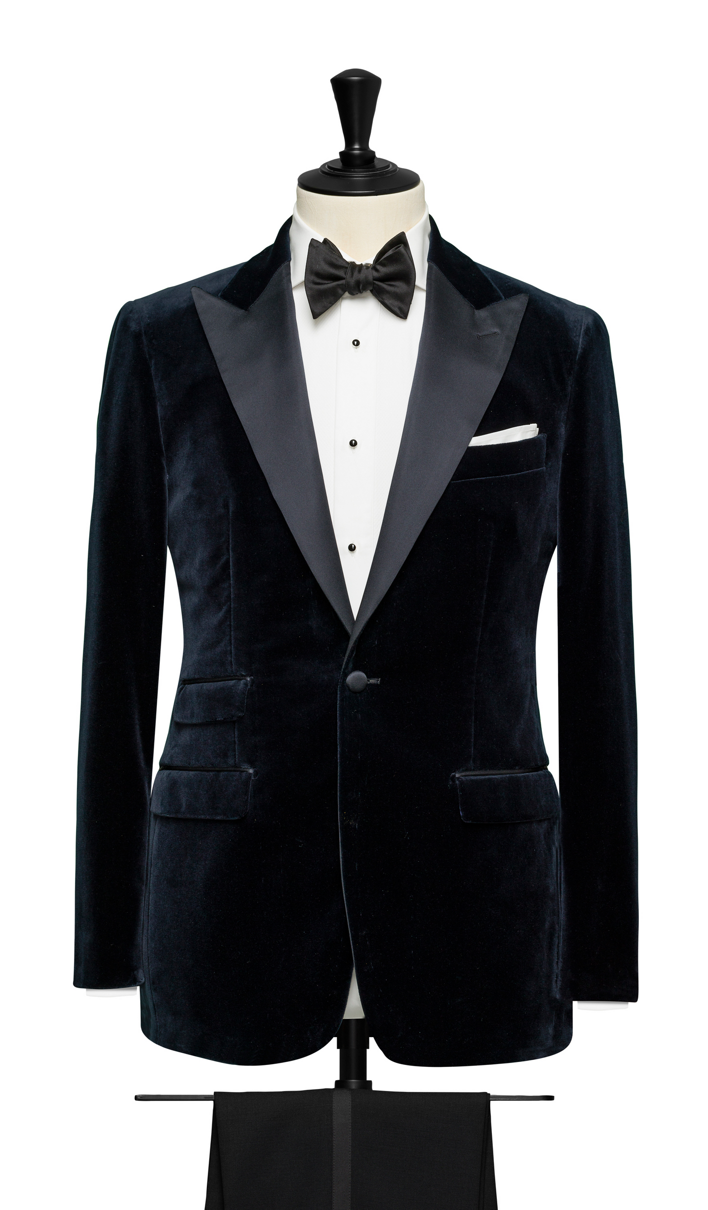 Midnight blue cotton velvet